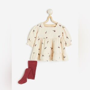 H&M baby dress and tights holiday dress